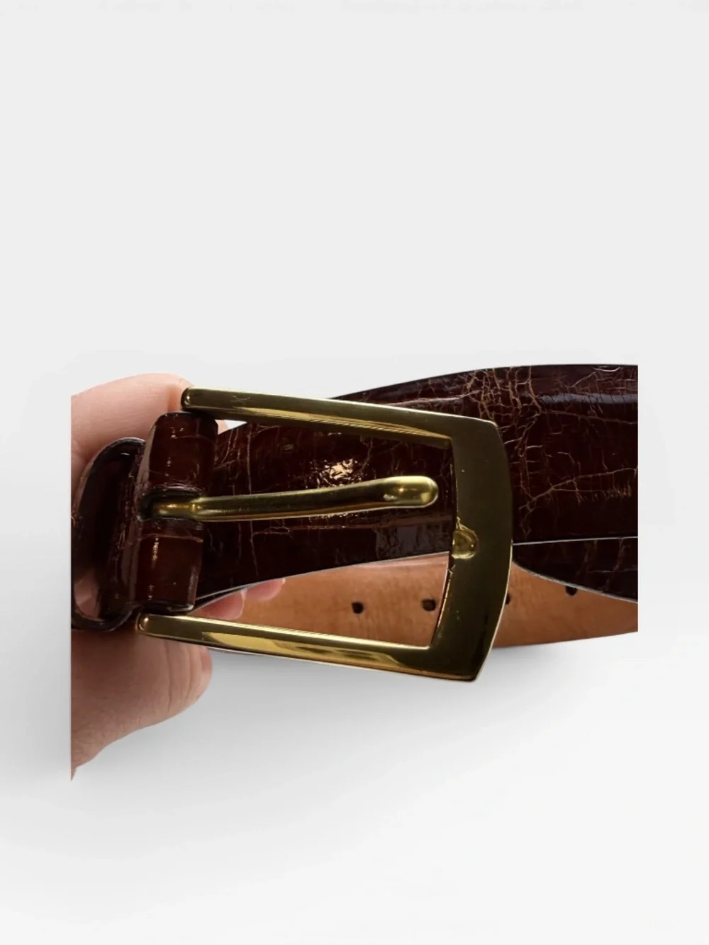 Trafalgar Genuine American Alligator Belt Men's Brown Size 44